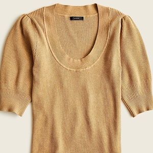 JCREW Puff-sleeve silk-blend sweater